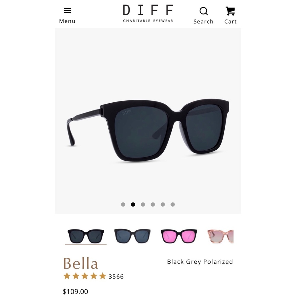 Diff Eyewear Black Bella Sunglasses